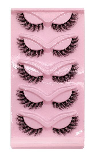 3D Cat Eyelashes 5 Pairs Faux Mink Fox Eyelash Winged Fluffy Fake Lashes Maquiagem Natural Long Faux Cils
