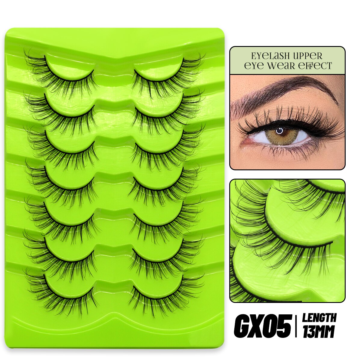 Cat Eye Lashes Natural long Clear Band Lashes Faux Mink Eyelashes Winged End Eye Elongated Eyelashes Fake Lashes Soft