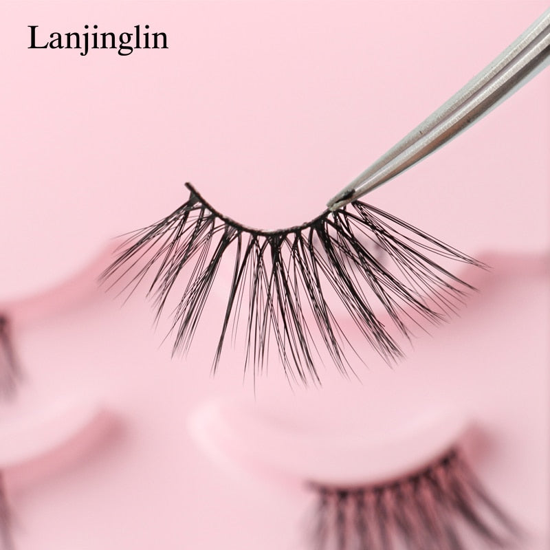 Half Eey Lashes 3/5 Pairs Faux Mink Lashes Reusable False Eyelashes Natural Fluffy Extension Fake Lashes maquiagem
