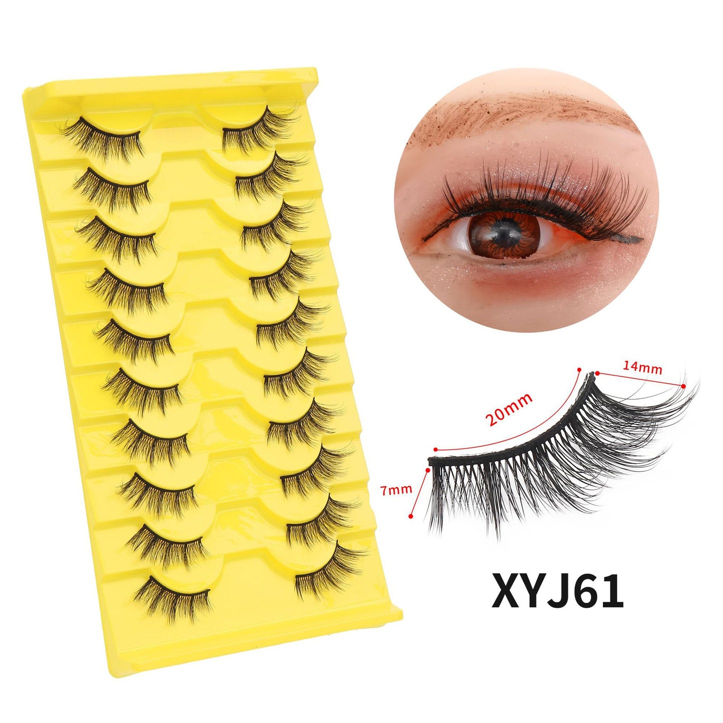 10 Pairs False Eyelashes Extension Natural Long Soft Fluffy Half Eye Cat Lashes Faux Mink Lashes Cils Magnétique