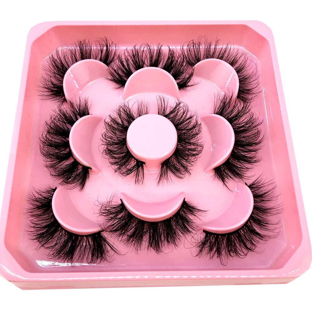 2/4/6pairs natural false eyelashes fake lashes long 3D mink extension
