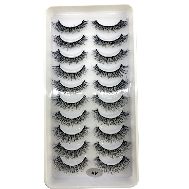 Short lashes 10 Pairs 3D Mink Lashes Natural Eyelash Dramatic False Eyelashes Faux Cils Fake Eyelash Extension maquiagem