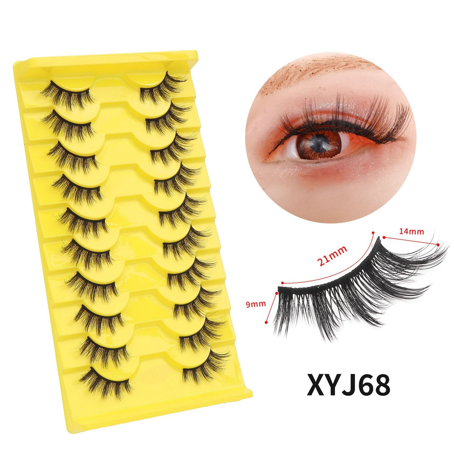 10 Pairs False Eyelashes Extension Natural Long Soft Fluffy Half Eye Cat Lashes Faux Mink Lashes Cils Magnétique