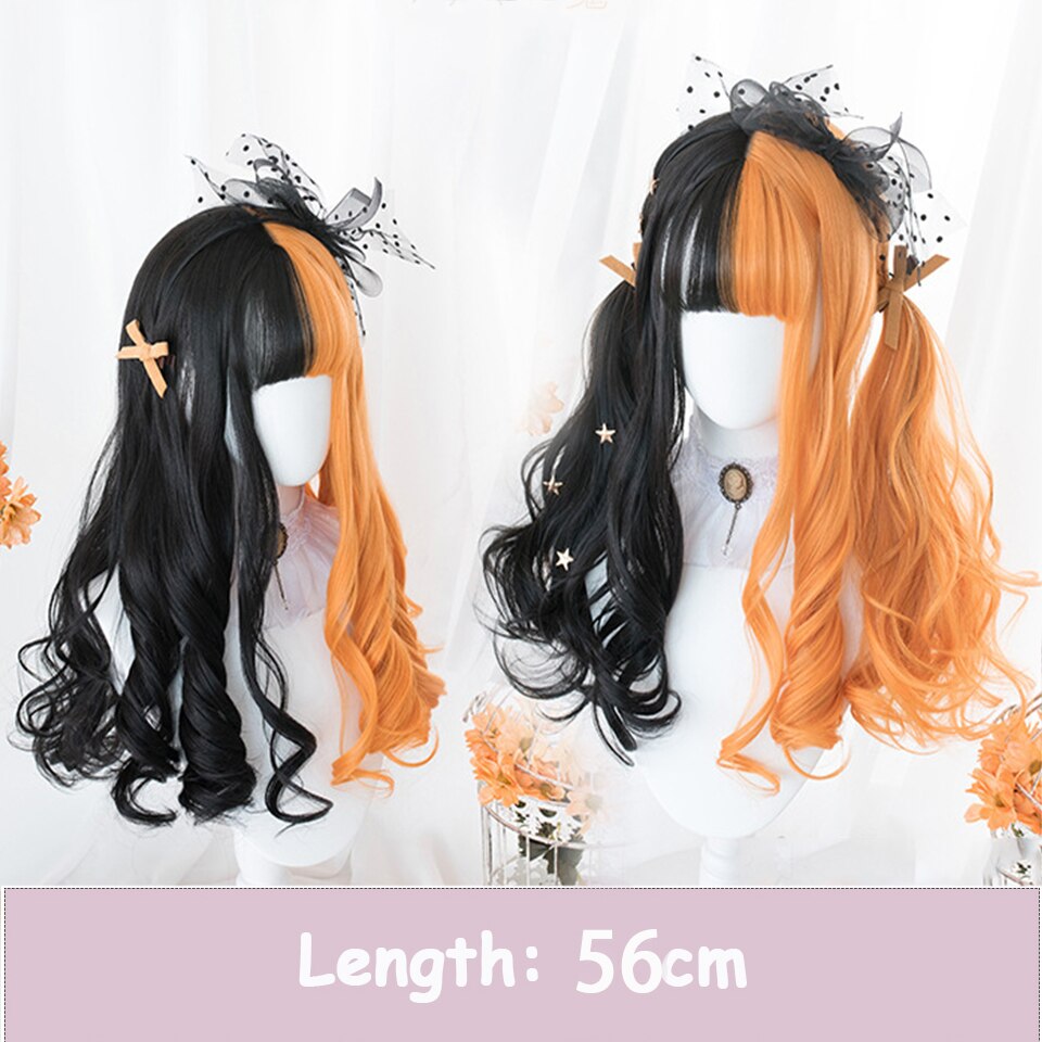 Synthetic Long Wavy Women Light Pink Gradient Mixed Color Lolita Cosplay Heat Resistant Party Wig