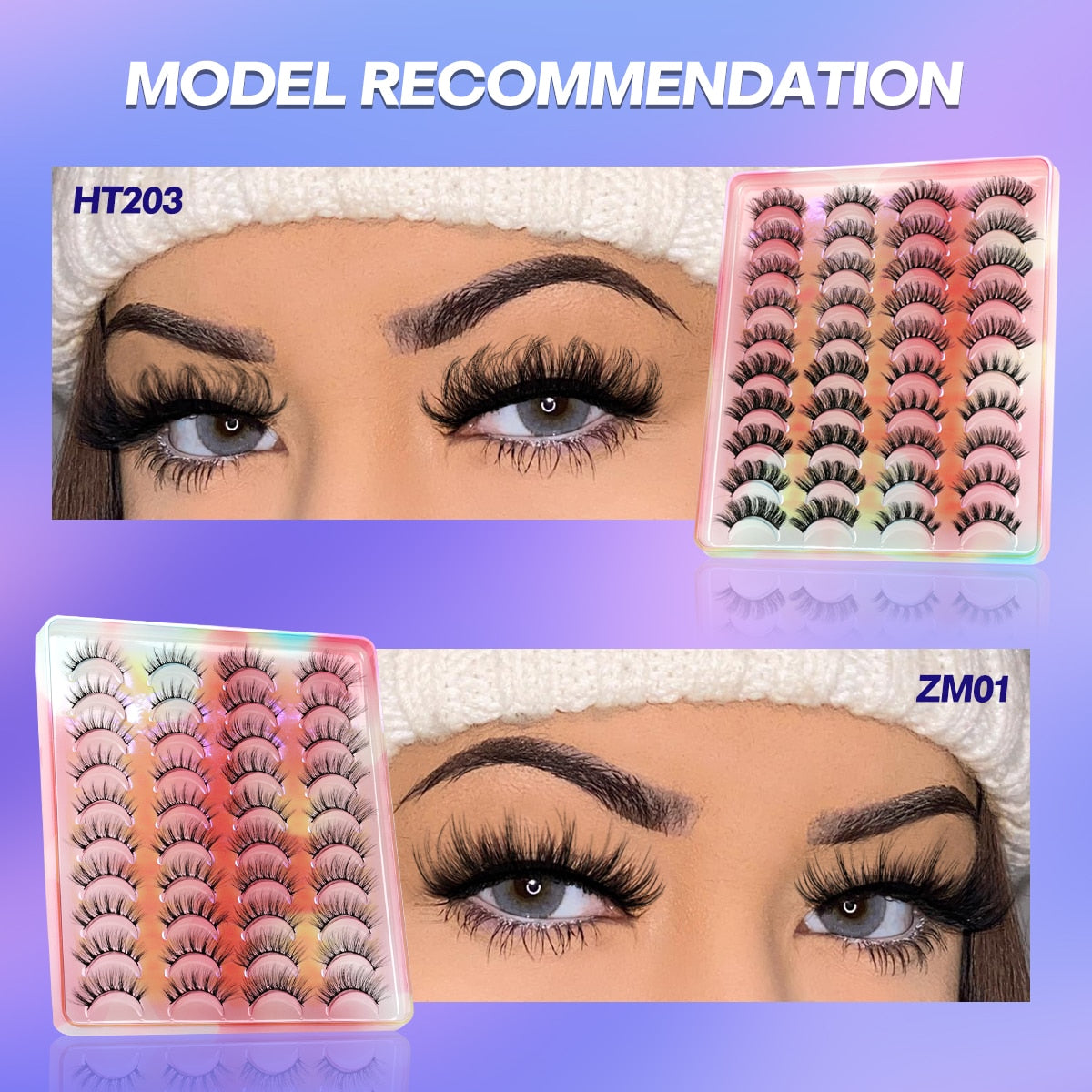 Russian Strip Lashes 5/10/20 Pairs Fluffy Mink Lashes 3D False Eyelashes Russian Eyelashes D Curl Fake Eyelashes