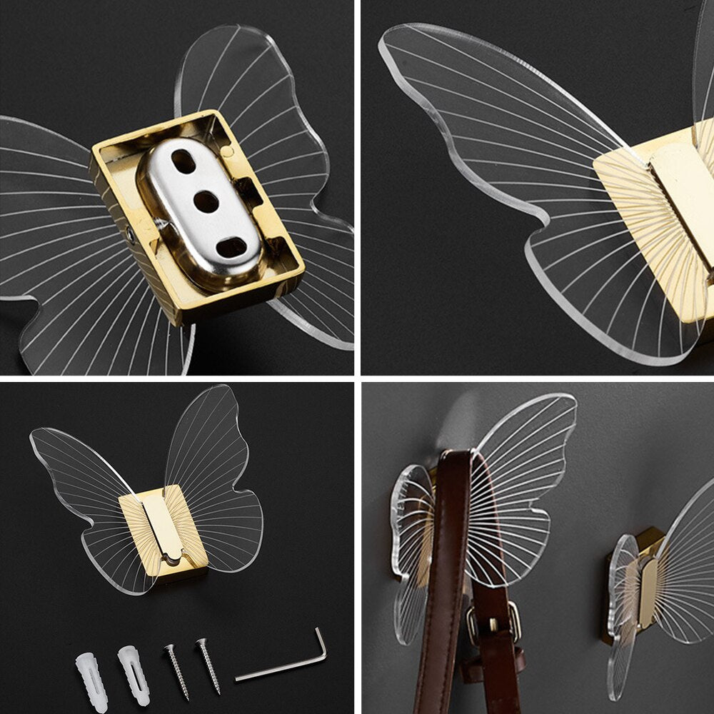 butterfly key holder wall decor home decoration accessories hook decorative hooks wall coat rack hook wall hook