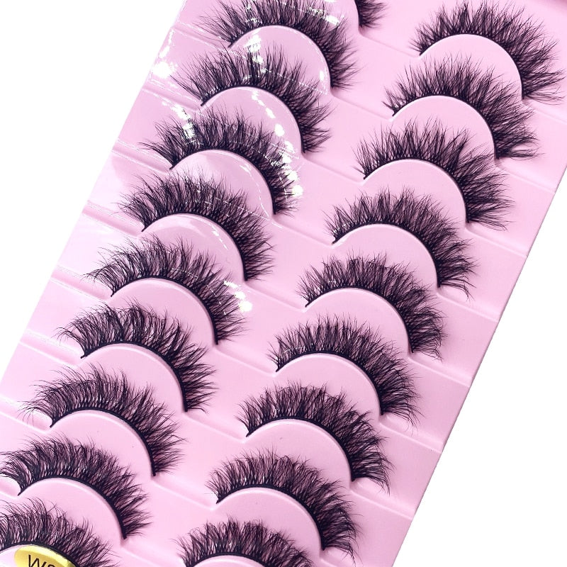 10 Pairs Natural False Eyelashes Fake Lashes Long Makeup 3d Mink Lashes Extension Eyelash Mink Eyelashes