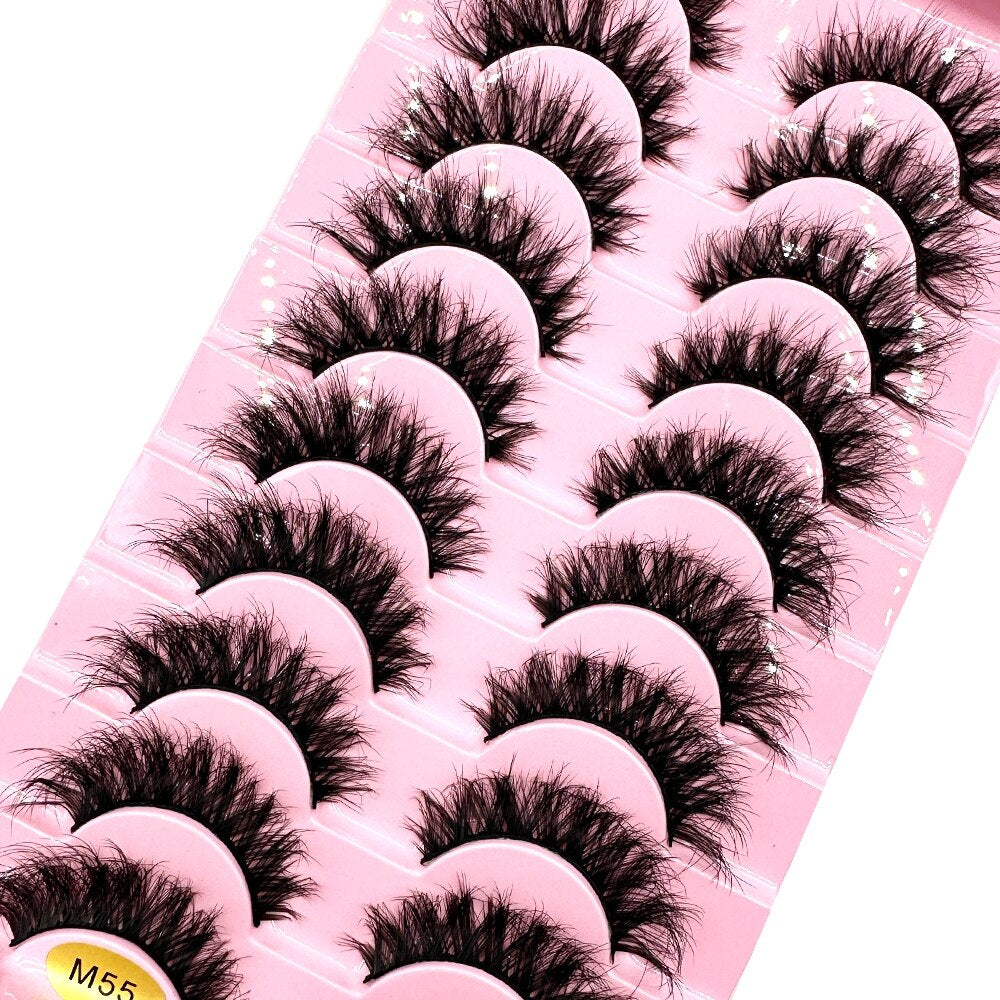 10 Pairs 3D Faux Mink Lashes Natural long Mink False Eyelashes Fake Eyelash Mink Lashes Extension Cils