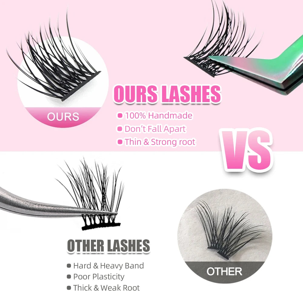 144pcs/case 100% Handmade DIY Lashes Extension 8-16mm Mix Length Eyelashes  Segmented Eyelashes Bundle Lash