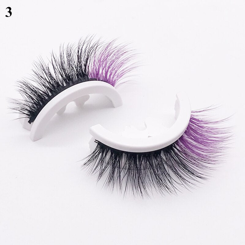 1 pair Self-adhesive False Eyelashes Glue Free 3D Strip Reusable Lashes Extension 3 Seconds To Wear Faux Mink Eyelash