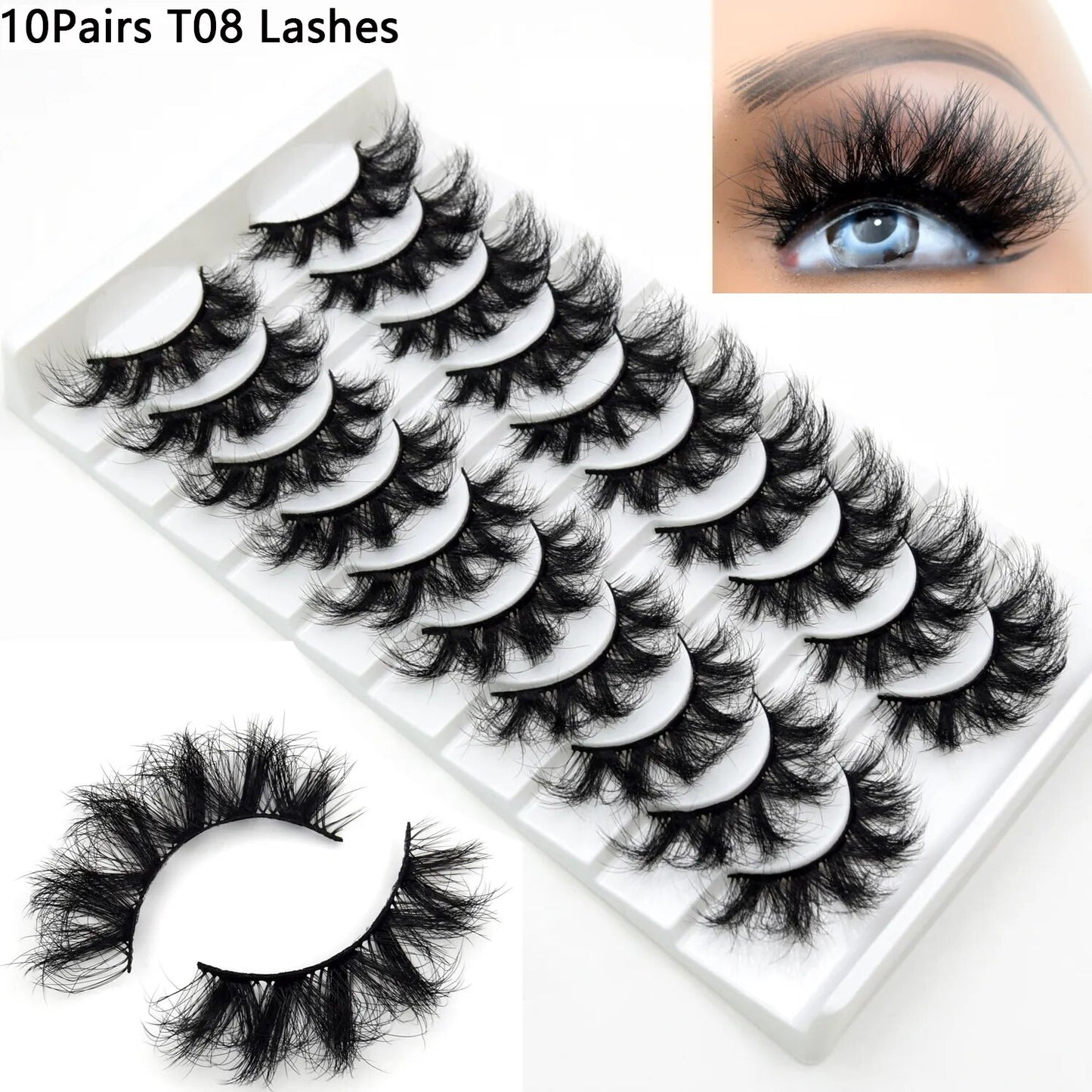 5paris/10pairs Faux Mink Eyelashes Make Up False Cils Hand Made Fake Eyelashes Wholesale Thick Eyelashes Extension