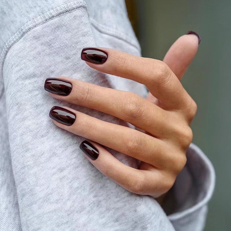 Press On Nails Solid color Short