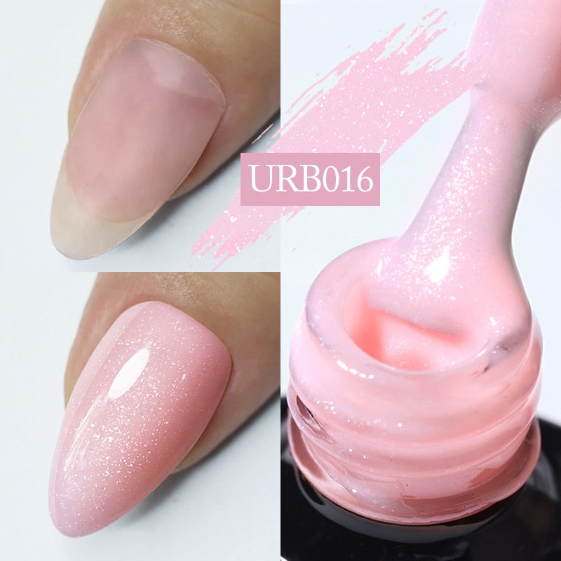Aurora Rubber Gel Nail Iridescent Pearl Effect Metallic Mirror Nails Manicure Soak Off UV LED No Wipe Top Coat Base Gel