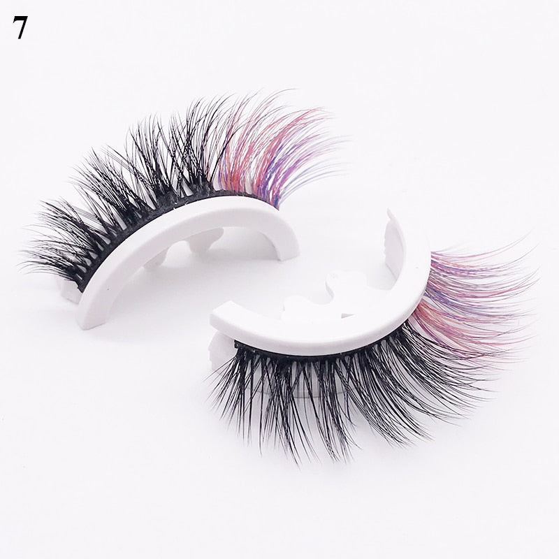 1 pair Self-adhesive False Eyelashes Glue Free 3D Strip Reusable Lashes Extension 3 Seconds To Wear Faux Mink Eyelash