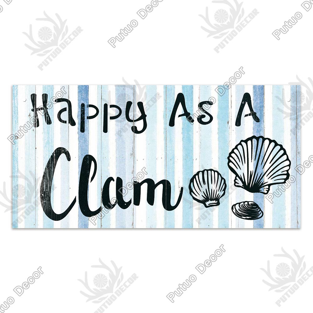 Putuo Decor Beach Home Signs Wood Wall Plaque Wooden Signs Welcome Decor Hanging Plate for Beach House Home Bedroom Tent Decor