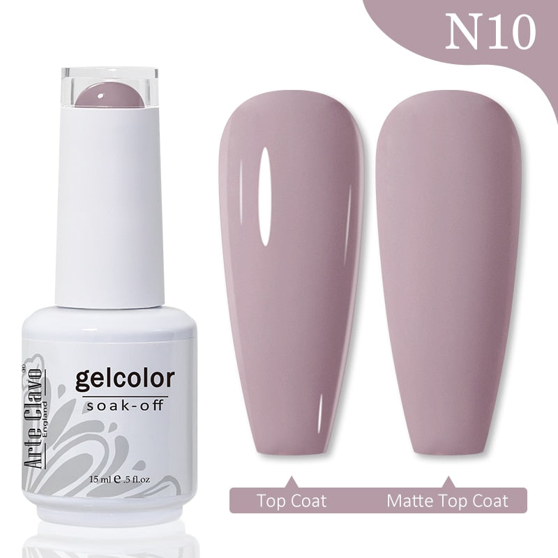 Gel Nail Polish 15ml Nude Pink Soak Off LED UV Lacquer Varnish Semi Permanent Top Base Coat Nail Art Gellak Manicure
