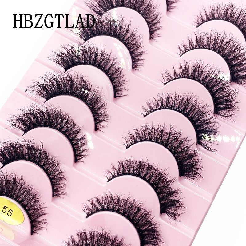 10 Pairs 3D Mink False Eyelashes Natural/Thick Eye Lashes  Fluffy Russian eyelahses Reusable