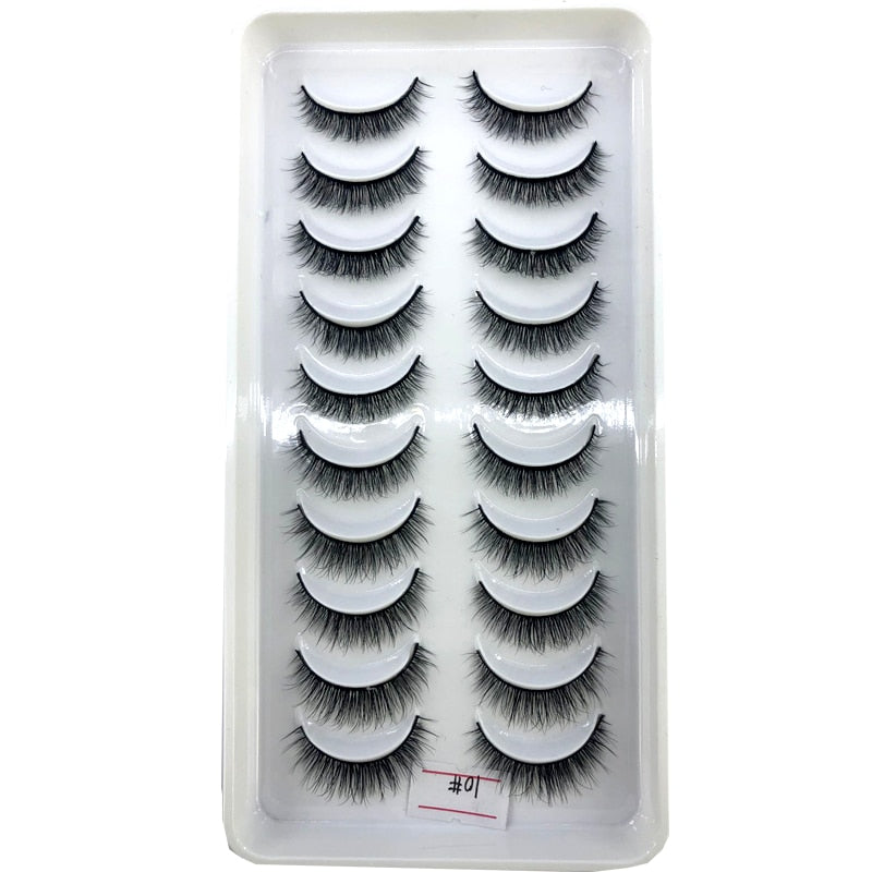Short lashes 10 Pairs 3D Mink Lashes Natural Eyelash Dramatic False Eyelashes Faux Cils Fake Eyelash Extension maquiagem