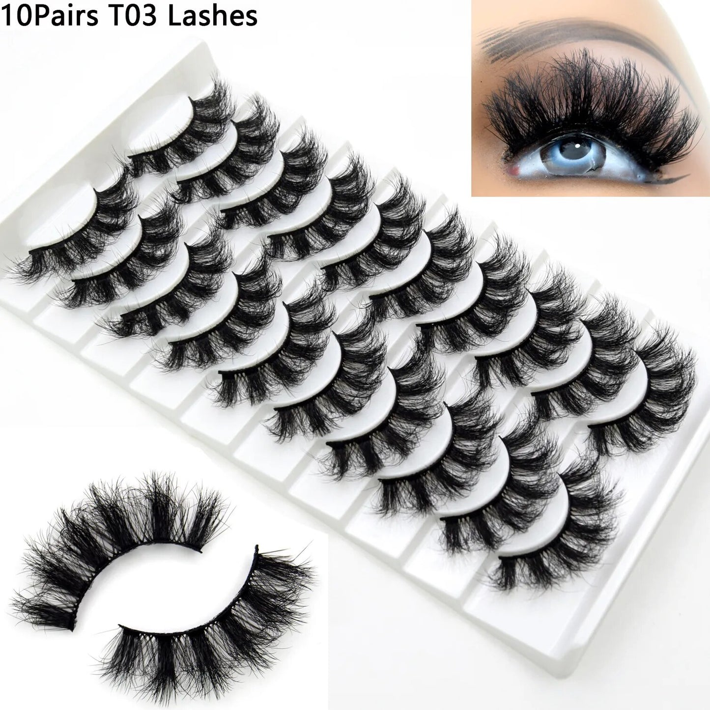 5paris/10pairs Faux Mink Eyelashes Make Up False Cils Hand Made Fake Eyelashes Wholesale Thick Eyelashes Extension