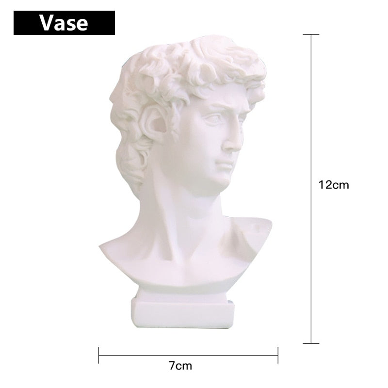 Modern Nordic Style Creative Portrait Vase Human Head Flower Vases Decorative Ornaments Resin David Home Flowers Art Decor