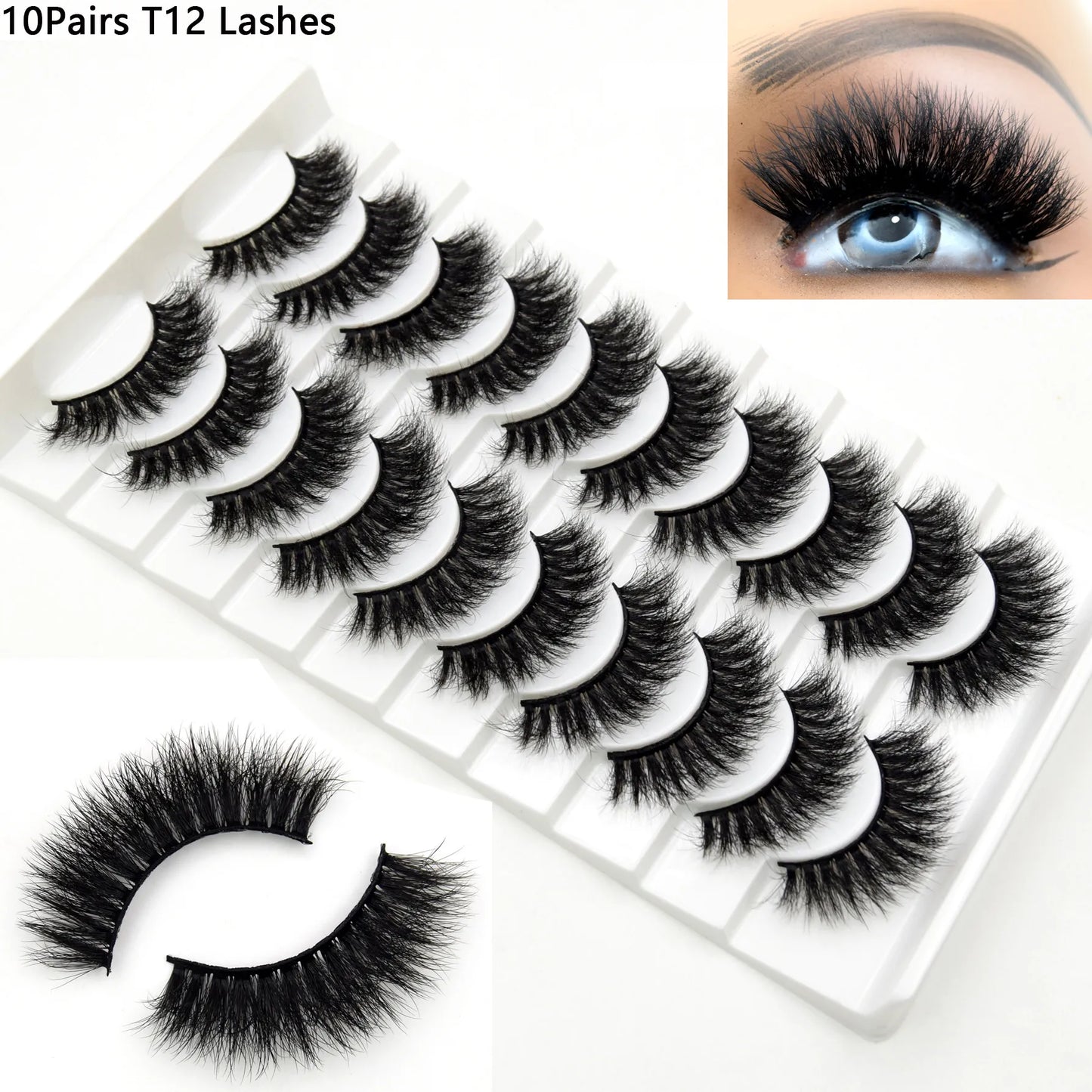 5paris/10pairs Faux Mink Eyelashes Make Up False Cils Hand Made Fake Eyelashes Wholesale Thick Eyelashes Extension