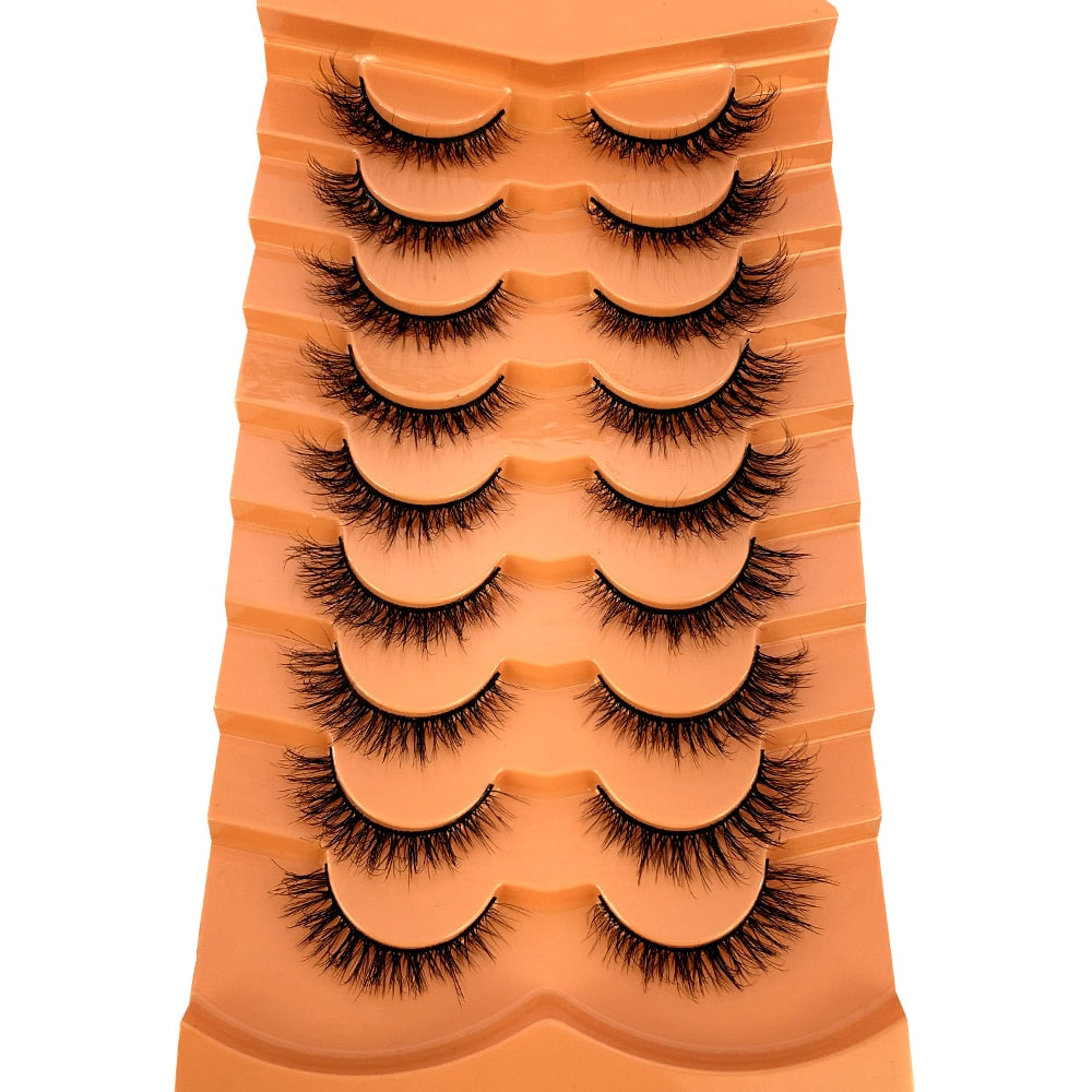 9 Pairs Eyelashes Soft Fluffy 3D Mink False Eyelashes Thick HandMade Volume Mink Lashes Faux Cils Natural Fake Lash