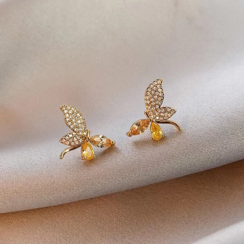 Cute Gold Color Butterfly Earring Jewelry