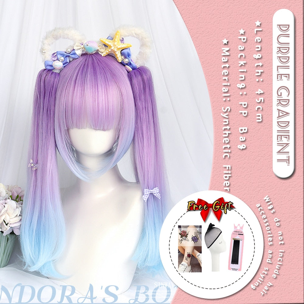 Extra Long Curly Hair with Bangs Cosplay Party Lolita Synthetic Wigs Heat Resistant Fiber