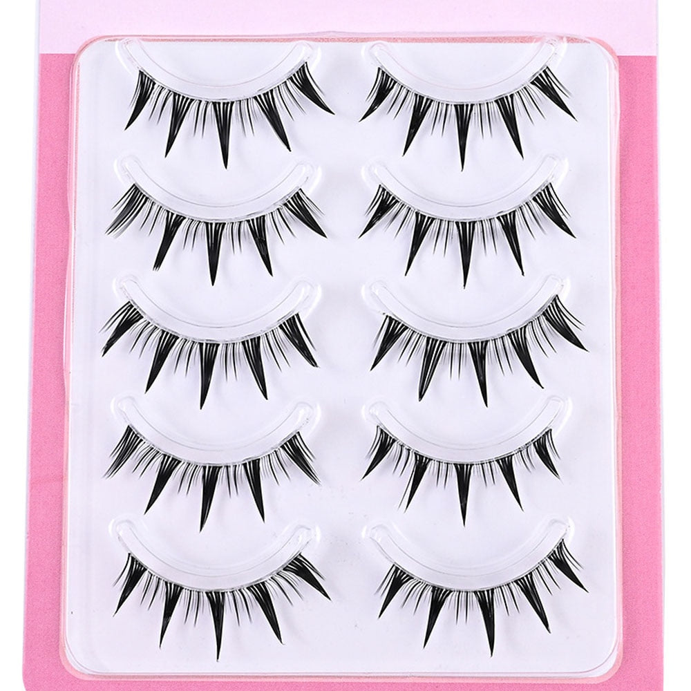 5Pairs Natural Manga Lashes Soft Eyelashes Thick False Eyelashes Manga Eyelashes Daily Dating Makeup Eyelashes Lashes Wispy