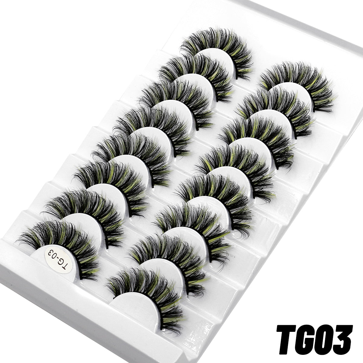5/8pairs Colored Eyelashes Wispy Mink Lashes Natural Fluffy Cat Eye Lashes Strip 5D False Eyelashes
