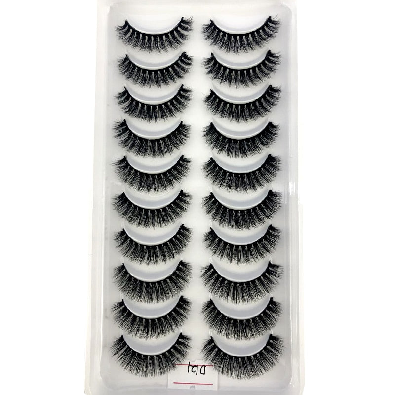 Short lashes 10 Pairs 3D Mink Lashes Natural Eyelash Dramatic False Eyelashes Faux Cils Fake Eyelash Extension maquiagem