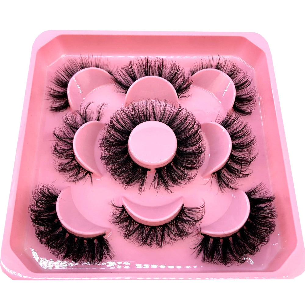 2/4/6pairs natural false eyelashes fake lashes long 3D mink extension