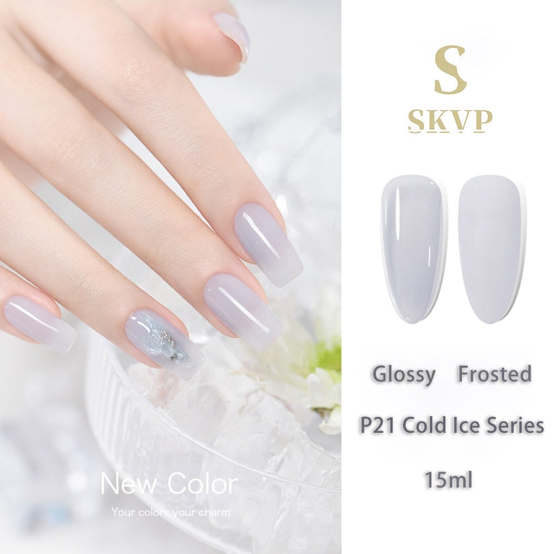 Jelly nude gel Nail Polish Pudding Translucent  Nude Gel Nail Polish UV Gel Semi Permanent Varnish 15ML Large Capacity Gel