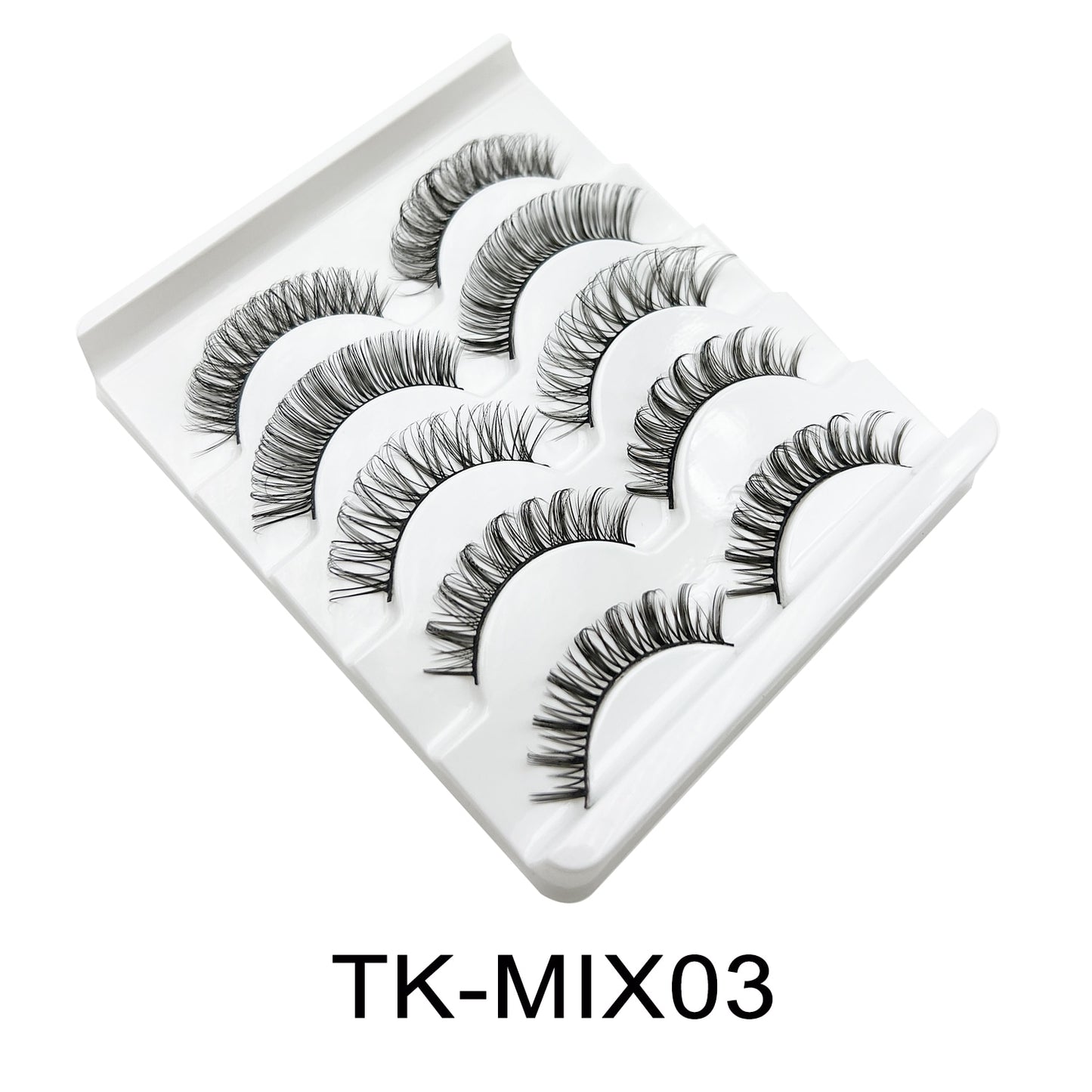 5/7/10Pairs Cat Eye Lash False Eyelashes Natural Faux Mink Eyelashes