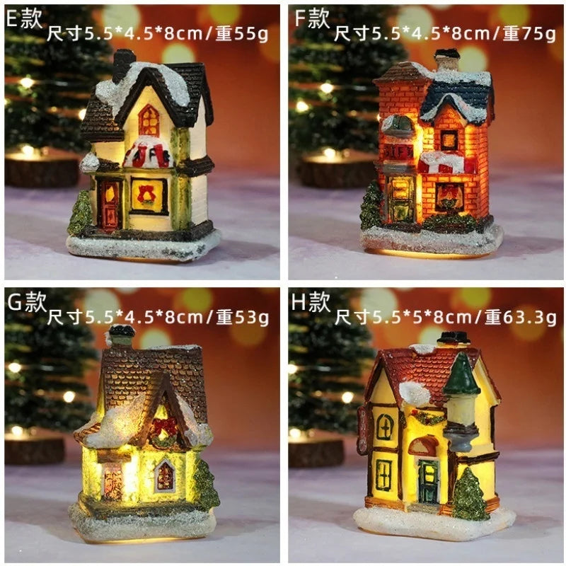 Christmas decoration LED micro -landscape resin house desktop decoration festive gift