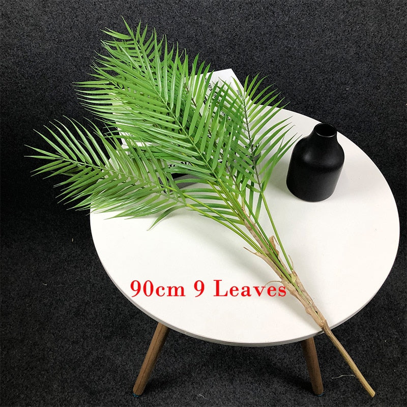 125cm Large Artificial Palm Tree Tropical Plants Branches Plastic Fake Leaves Green Monstera For Home Garden Room Office Decor