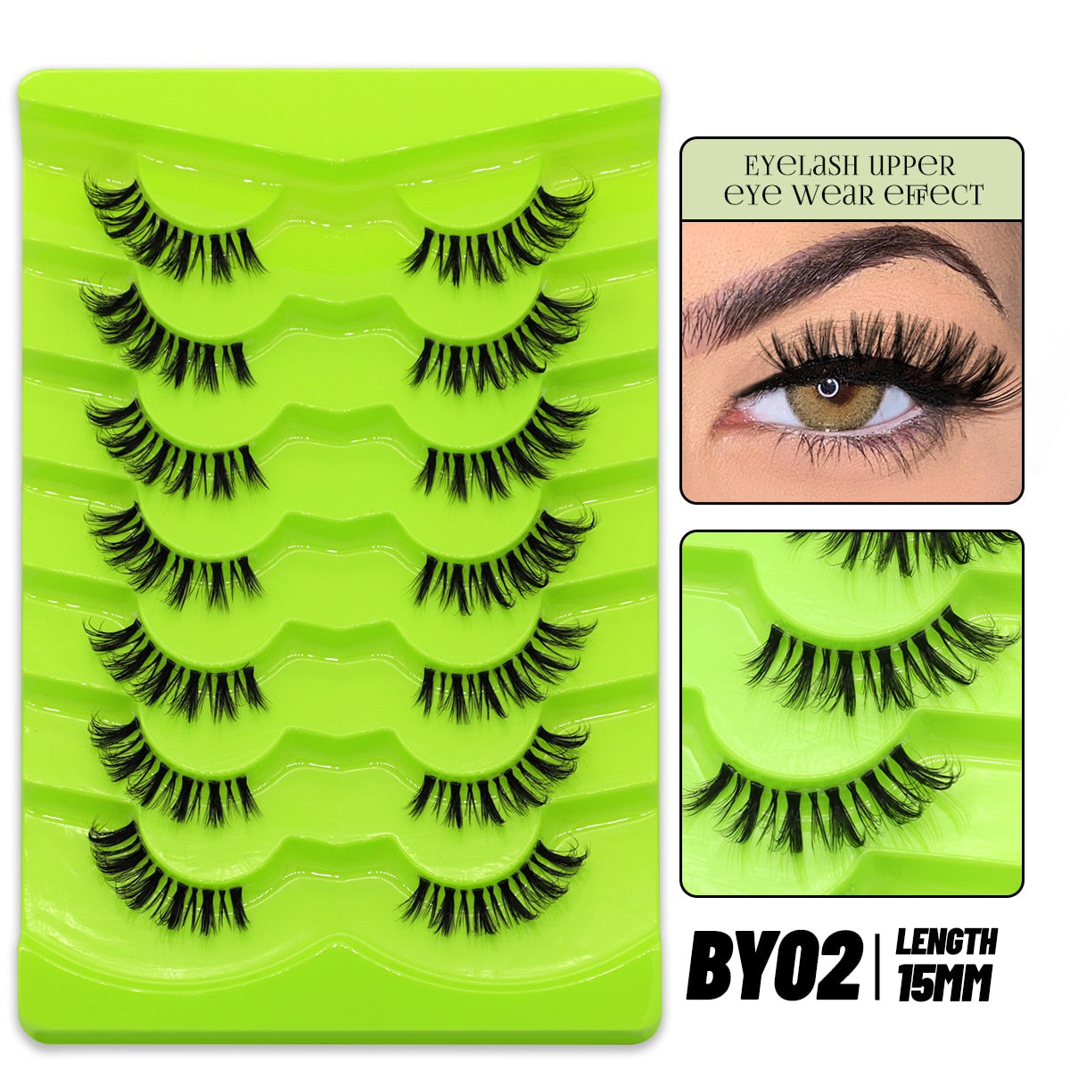 Cat Eye Lashes Natural long Clear Band Lashes Faux Mink Eyelashes Winged End Eye Elongated Eyelashes Fake Lashes Soft