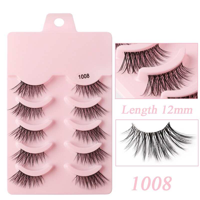 Faux Cils 5/10 Pairs Half Lashes Cat Eye Handmade Soft Fluffy Mink False Eyelashes Half Lashes maquillage