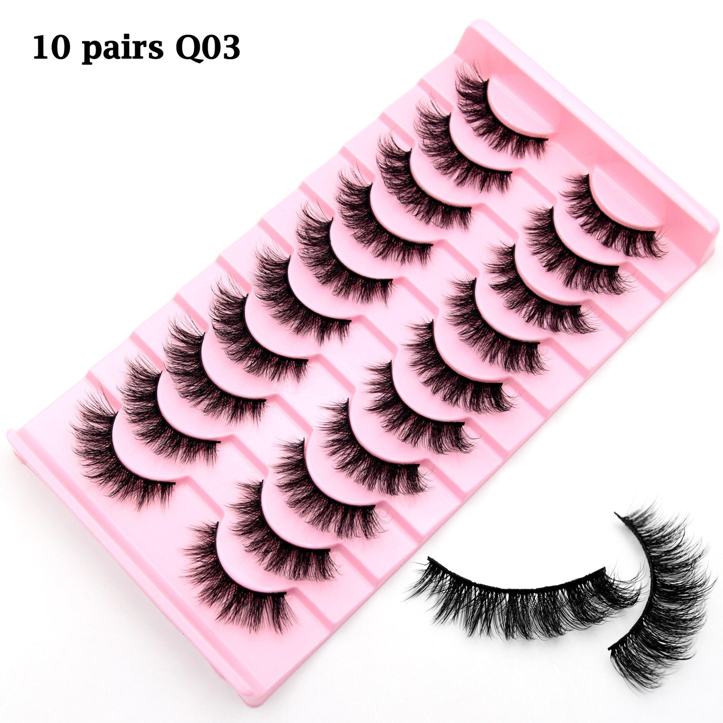 3/10 Pair Eyelashes 3D Faux Mink Lashes Wispy Natural Long False Eyelashes Wholesale Mink Lashes Reusable LasheS