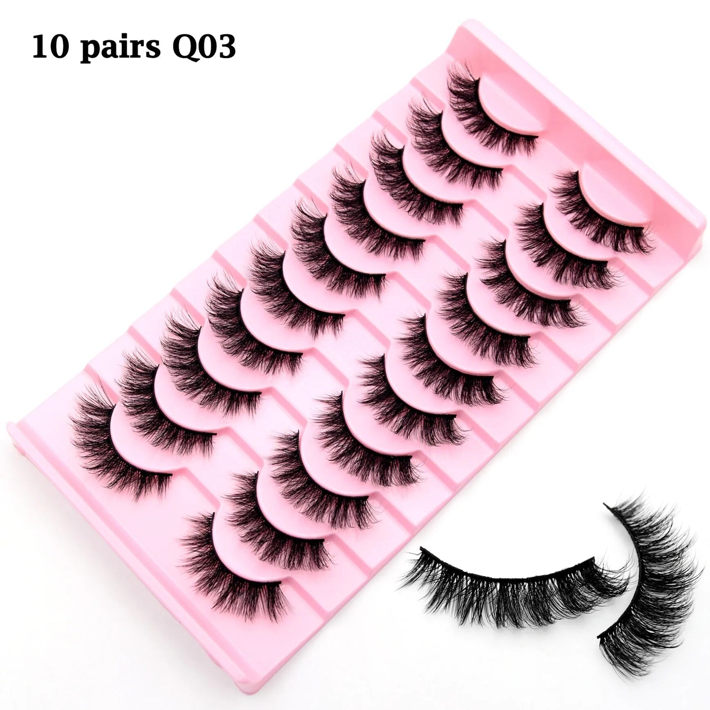 3/10 Pair Eyelashes 3D Faux Mink Lashes Wispy Natural Long False Eyelashes Wholesale Mink Lashes Reusable LasheS