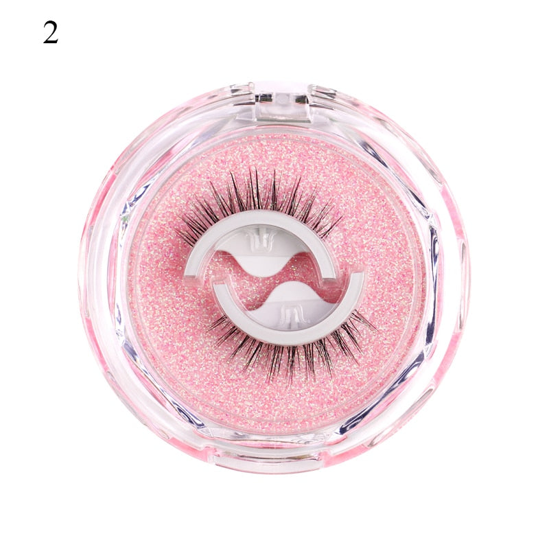 Reusable Self-Adhesive False Eyelashes Natural Multiple reversible glue-free pairs of false eyelashes