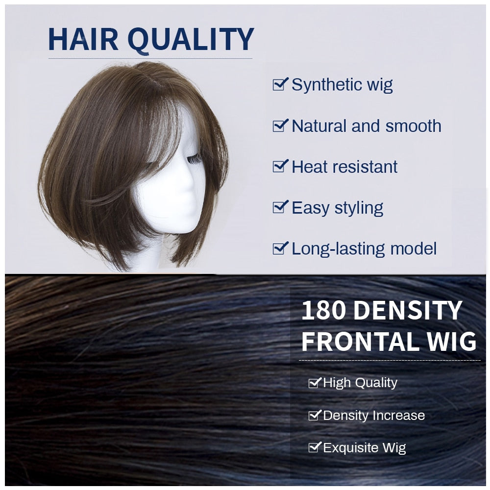 Short Straight Wigs for Women Synthetic Hair Wig With Bangs Heat Resistant Party Daily Lolita Cosplay Natural Hair