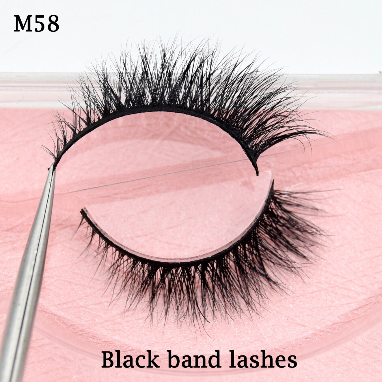 Half Lashes Transparent Stalk Invisible Band Mink Lashes Natual Wispy Half Mink eyelashes Reusable False Eyelashes