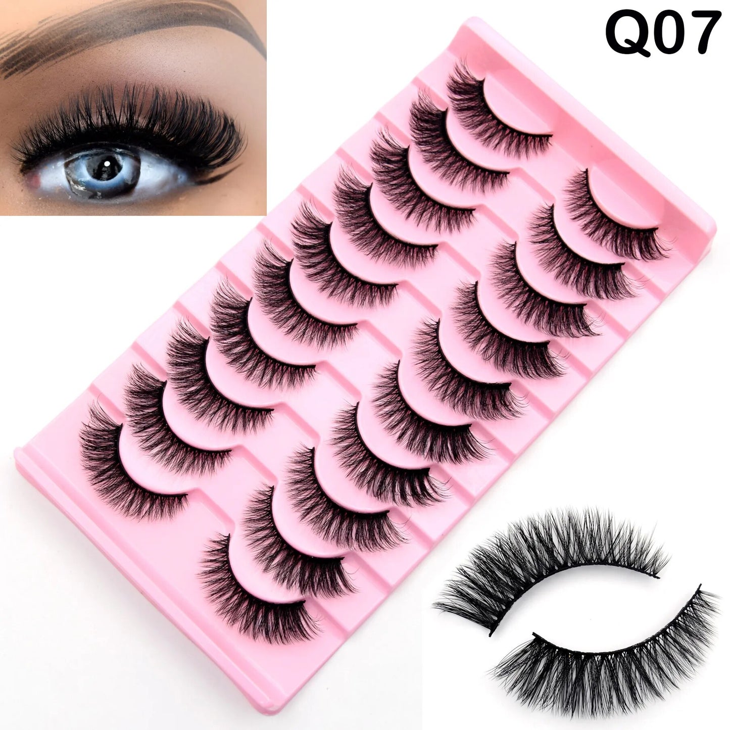5paris/10pairs Faux Mink Eyelashes Make Up False Cils Hand Made Fake Eyelashes Wholesale Thick Eyelashes Extension