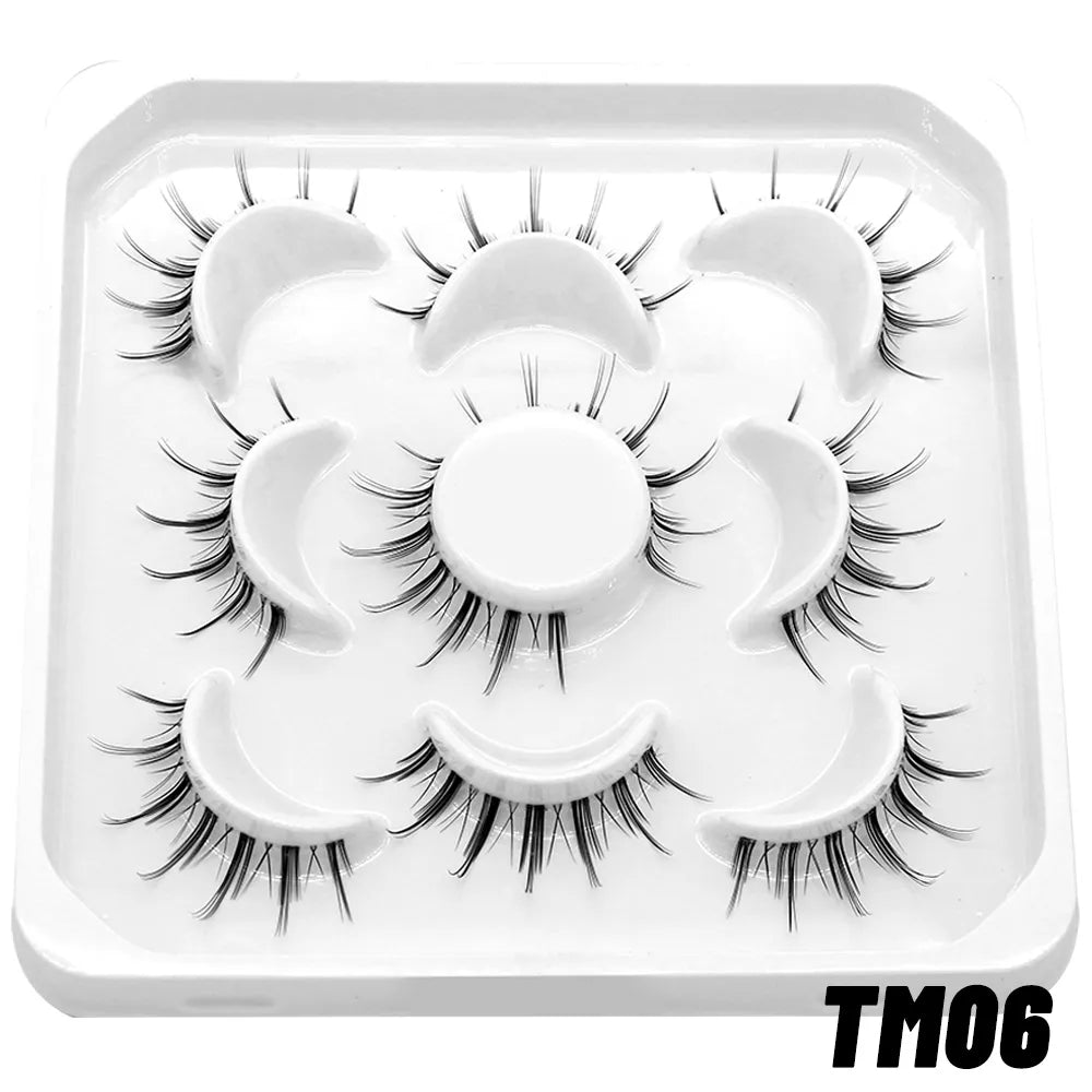 Clear Eyelash Manga  Lashes False 5/10 Pairs Eyelashes Cat-Eye Natural Fluffy 3D Faux Mink Lashes Wispy Lashes