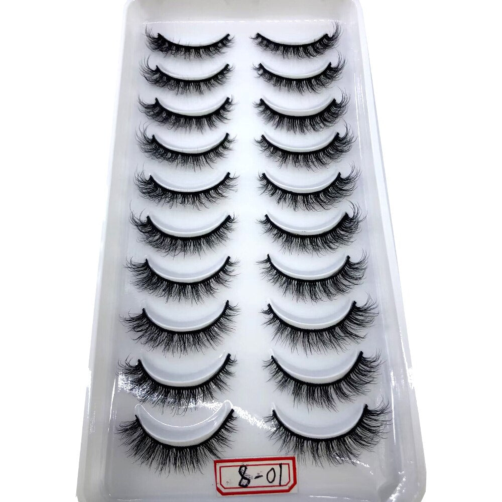 Short lashes 10 Pairs 3D Mink Lashes Natural Eyelash Dramatic False Eyelashes Faux Cils Fake Eyelash Extension maquiagem