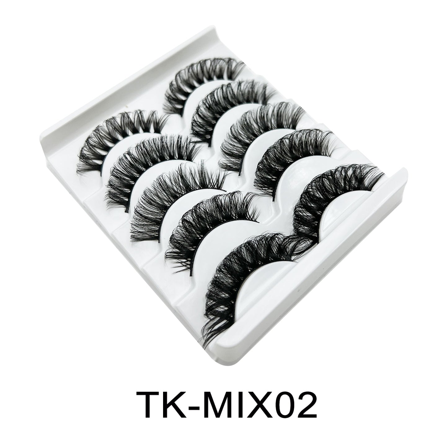 5/7/10Pairs Cat Eye Lash False Eyelashes Natural Faux Mink Eyelashes
