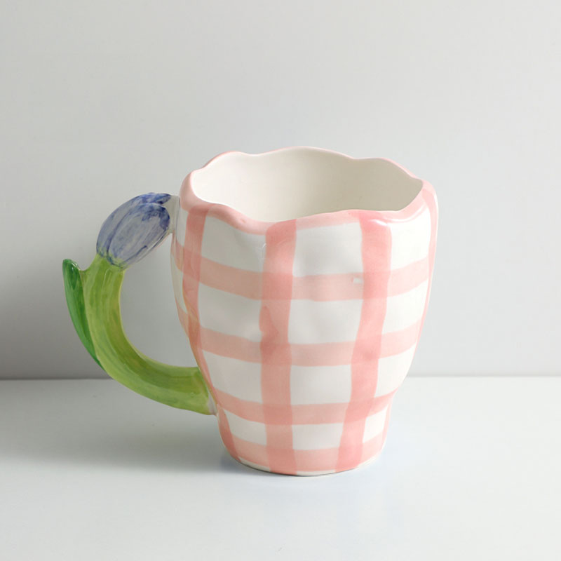Japanese Hand Painted The Blue Sky and White Clouds Coffee Cup With Saucer Ceramic Handmade Tea Cup Saucer Set Cute Gift For Her