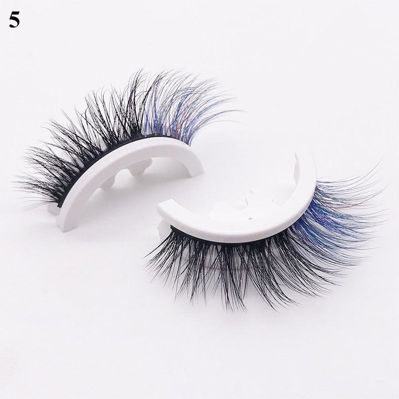 1 pair Self-adhesive False Eyelashes Glue Free 3D Strip Reusable Lashes Extension 3 Seconds To Wear Faux Mink Eyelash