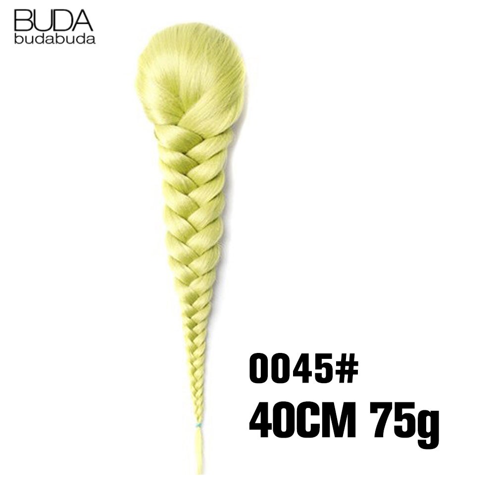 Synthetic Braided Plaited Fishtail Fishbone Drawstring Ponytail 20Inch Long Ombre Blonde Pink Hair Extensions For Women